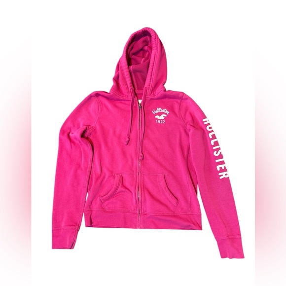 Hollister Jackets & Blazers - Hollister Vibrant Pink Zip-Up Hoodie large